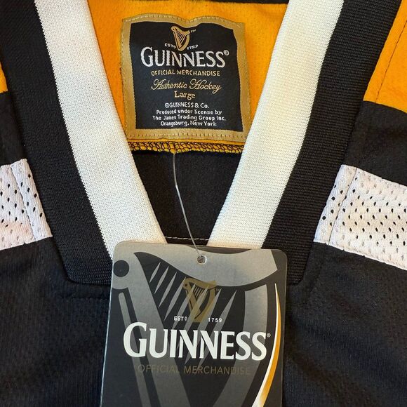 Guinness Toucan Hockey Jersey Yellow Black & White Sz L - Picture 7 of 9